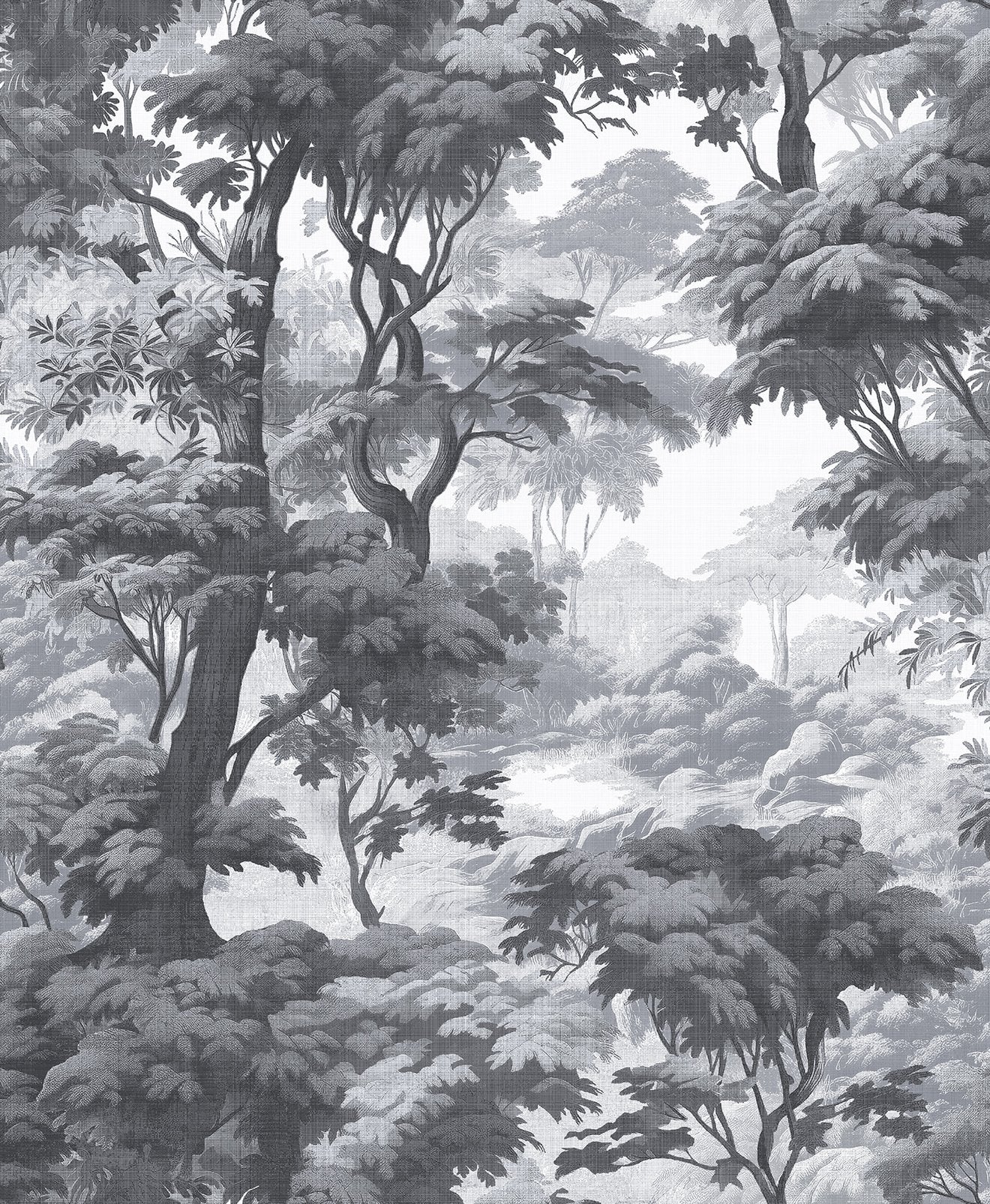 Bobart's Garden Monochrome Wallpaper