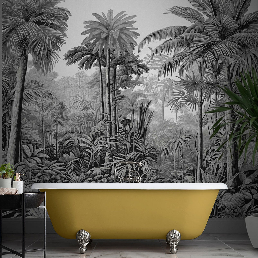 Benmore Ridge Etching Charcoal Bespoke Mural