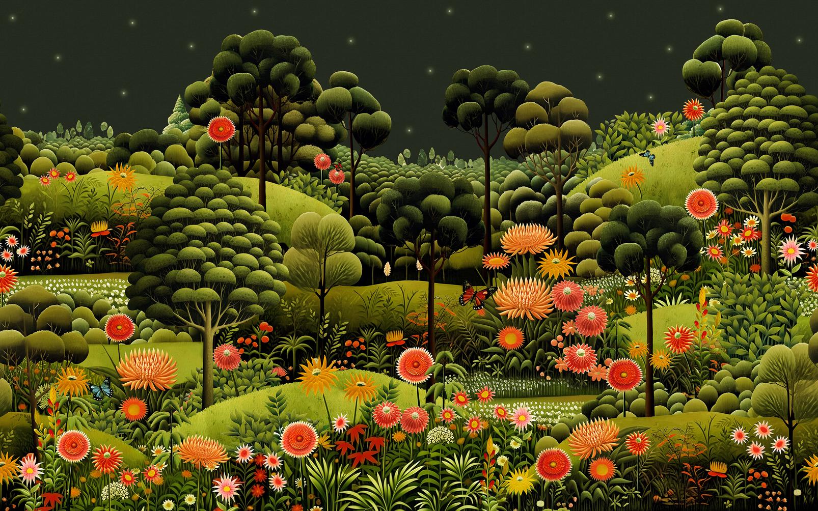 Arley Garden Dusk Bespoke Mural