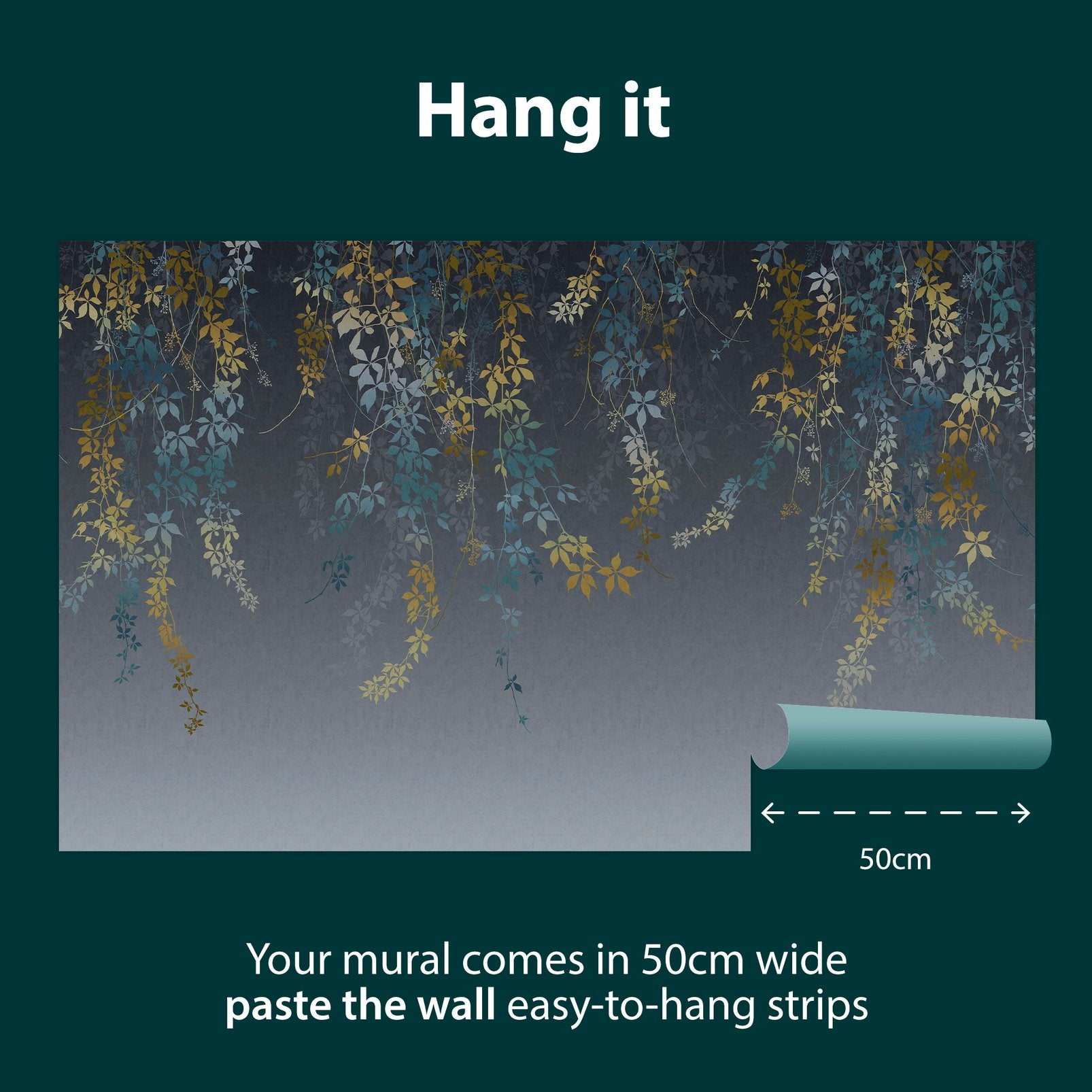 Virginia Creeper Indigo Bespoke Mural by Clarissa Hulse