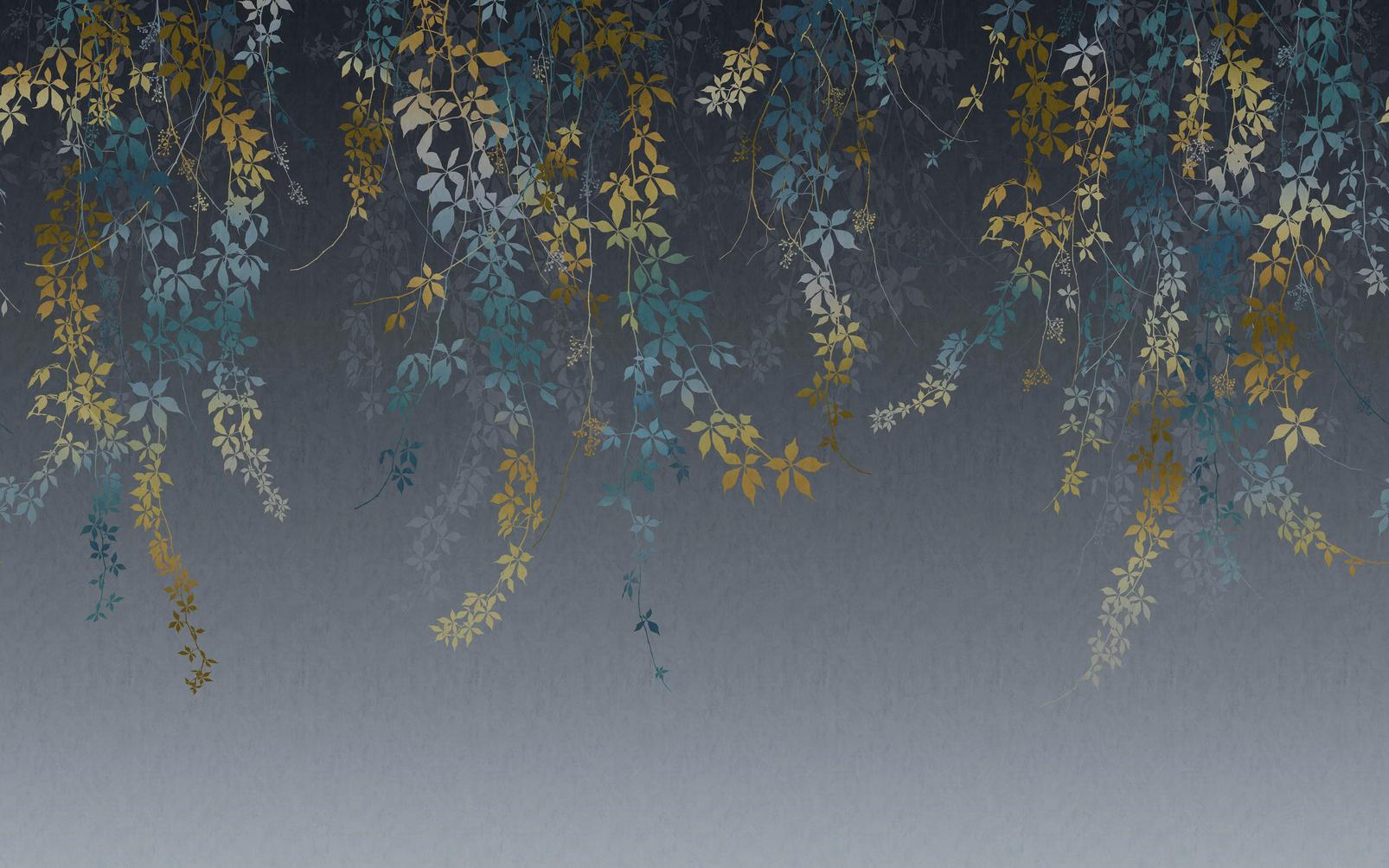 Virginia Creeper Indigo Bespoke Mural by Clarissa Hulse