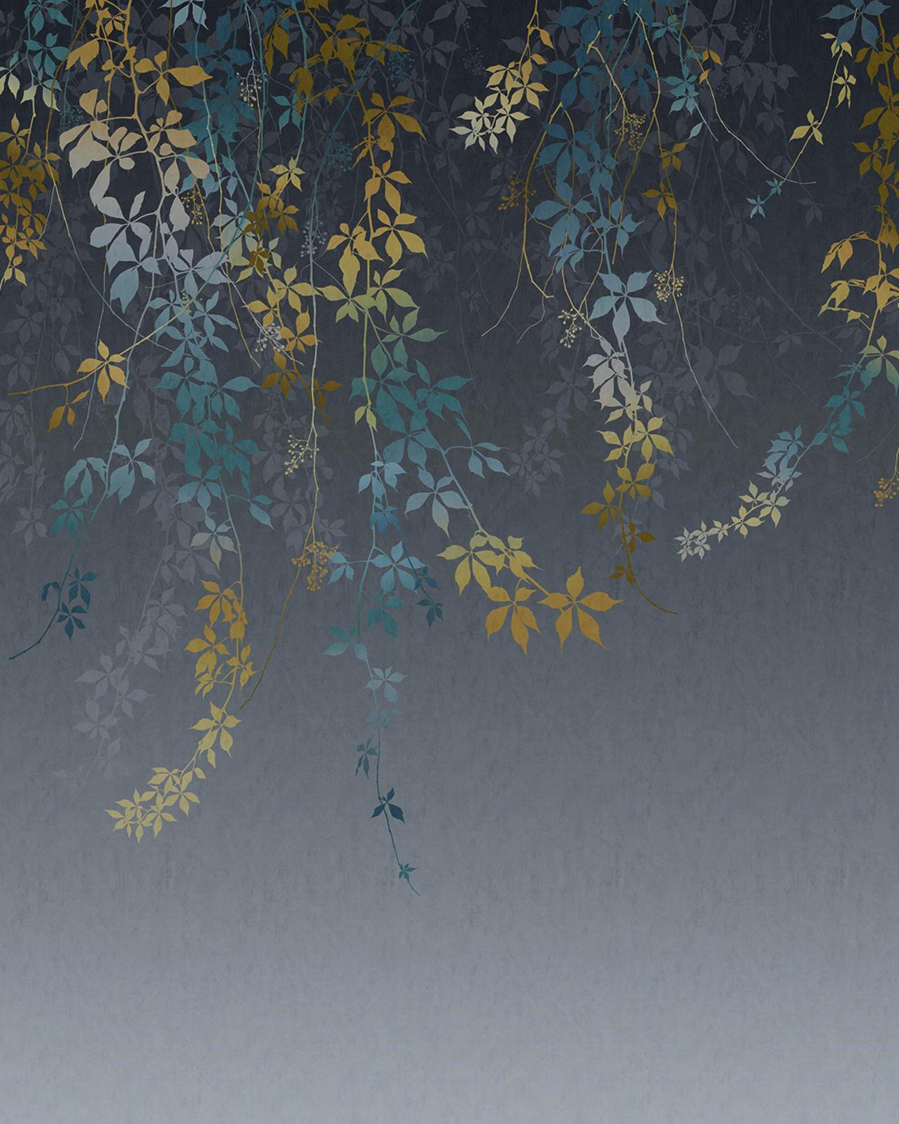 Virginia Creeper Indigo Bespoke Mural by Clarissa Hulse