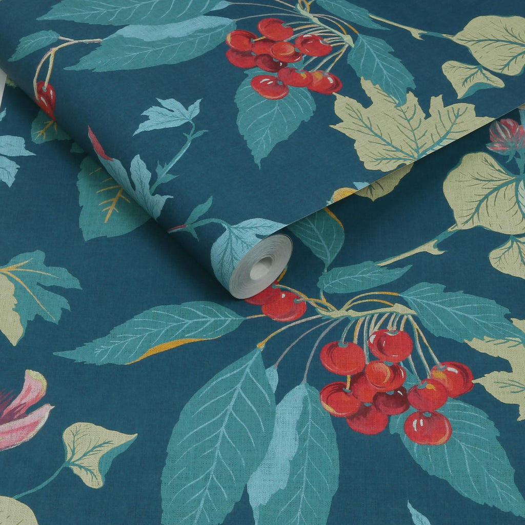 Craftwork Trail Navy Wallpaper