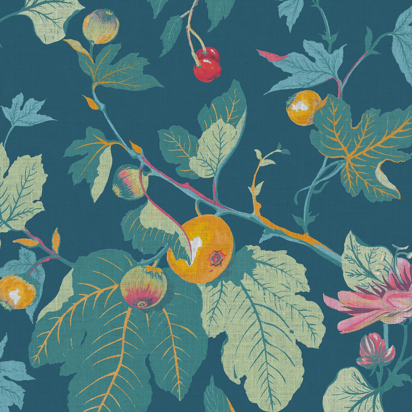 Craftwork Trail Navy Wallpaper