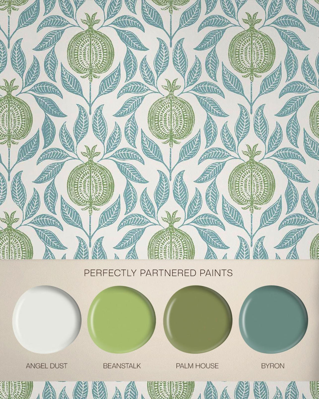 Apple of Grenada Blue & Green Wallpaper