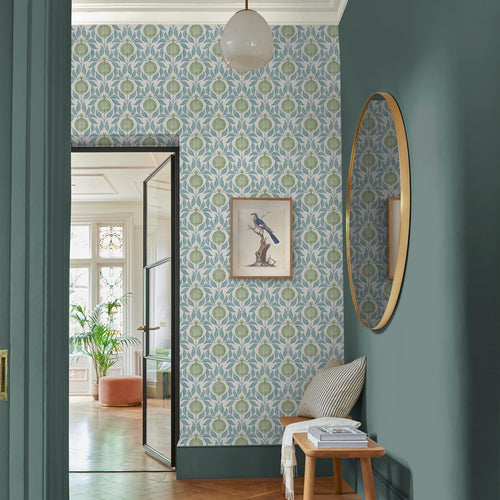 Apple of Grenada Blue & Green Wallpaper