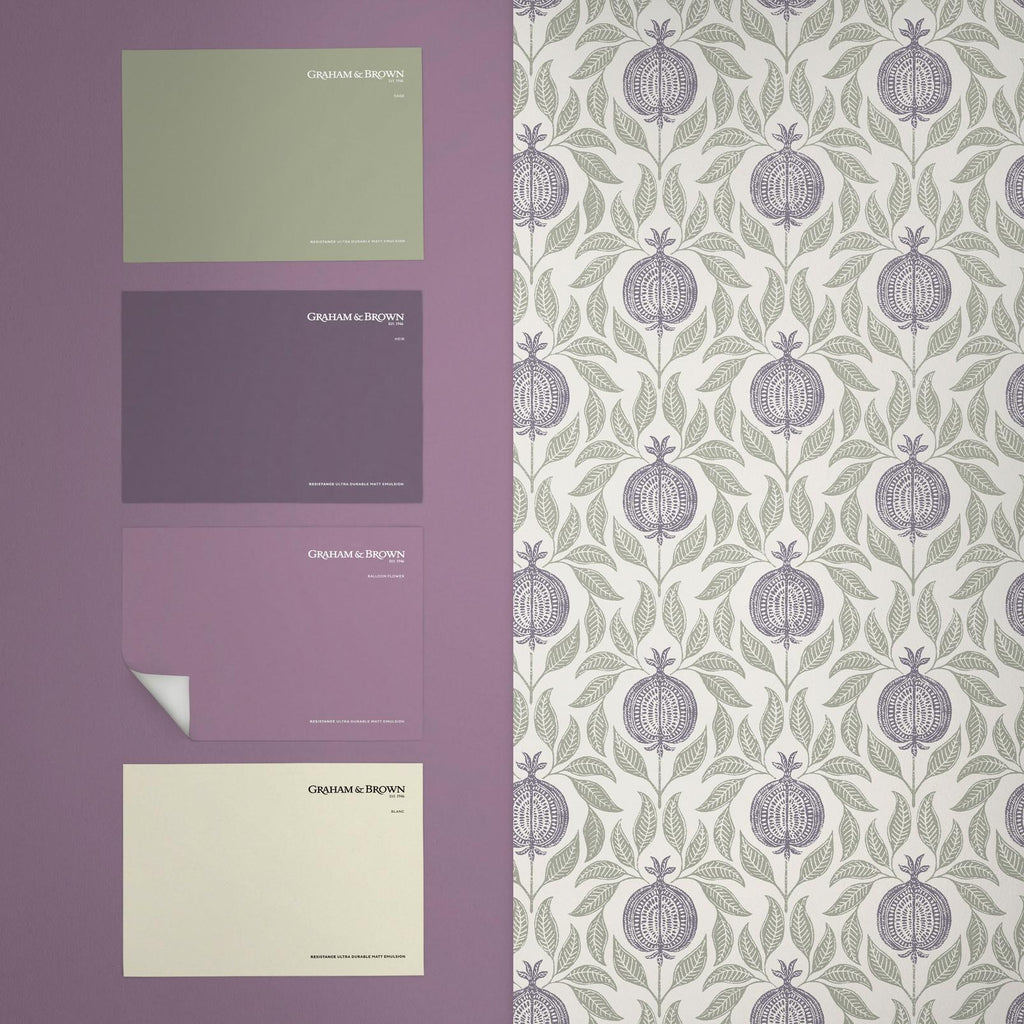 Apple of Grenada Purple & Green Wallpaper