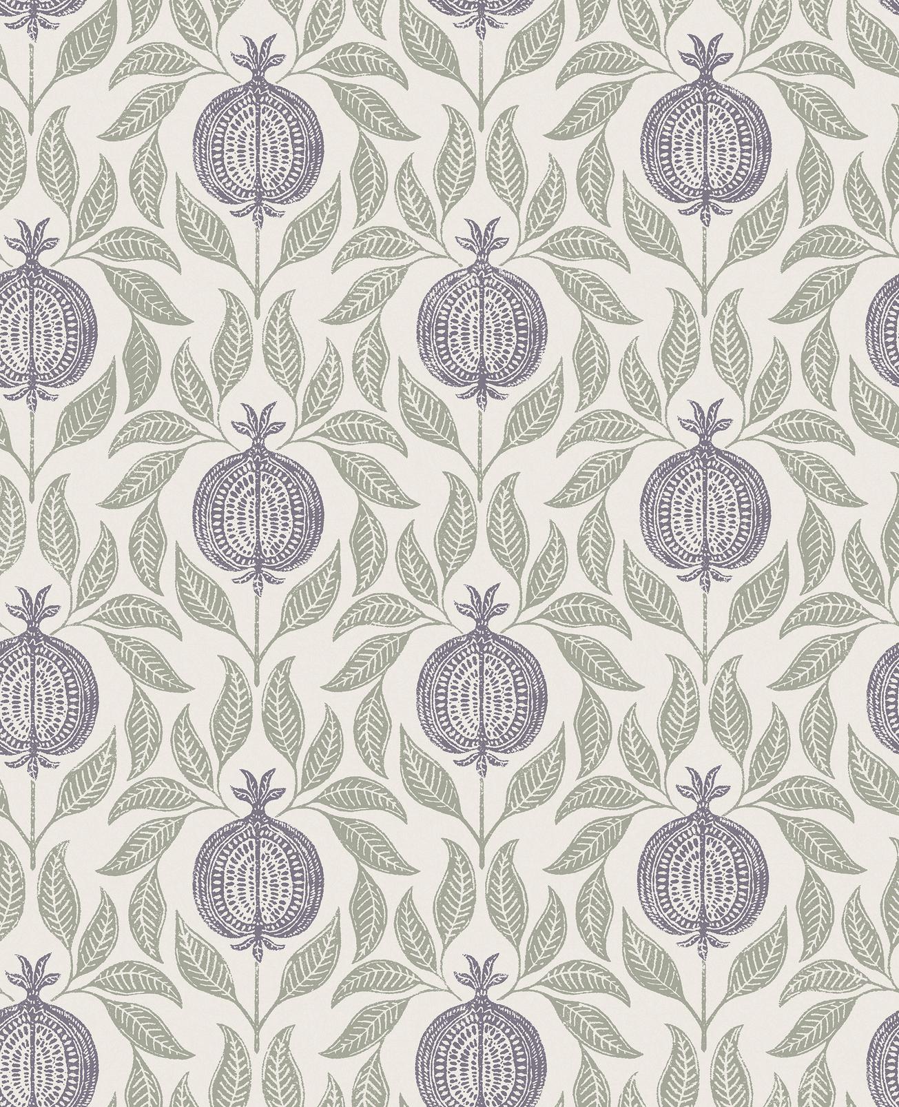 Apple of Grenada Purple & Green Wallpaper