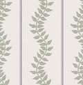 Laurel Leaf Stripe Mauve & Sage Wallpaper