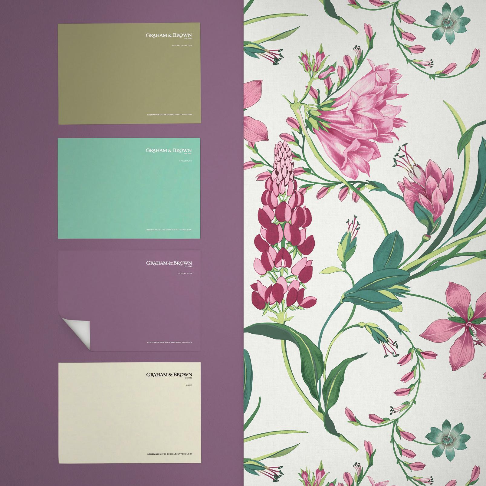 Botanist's Scroll Mauve Wallpaper