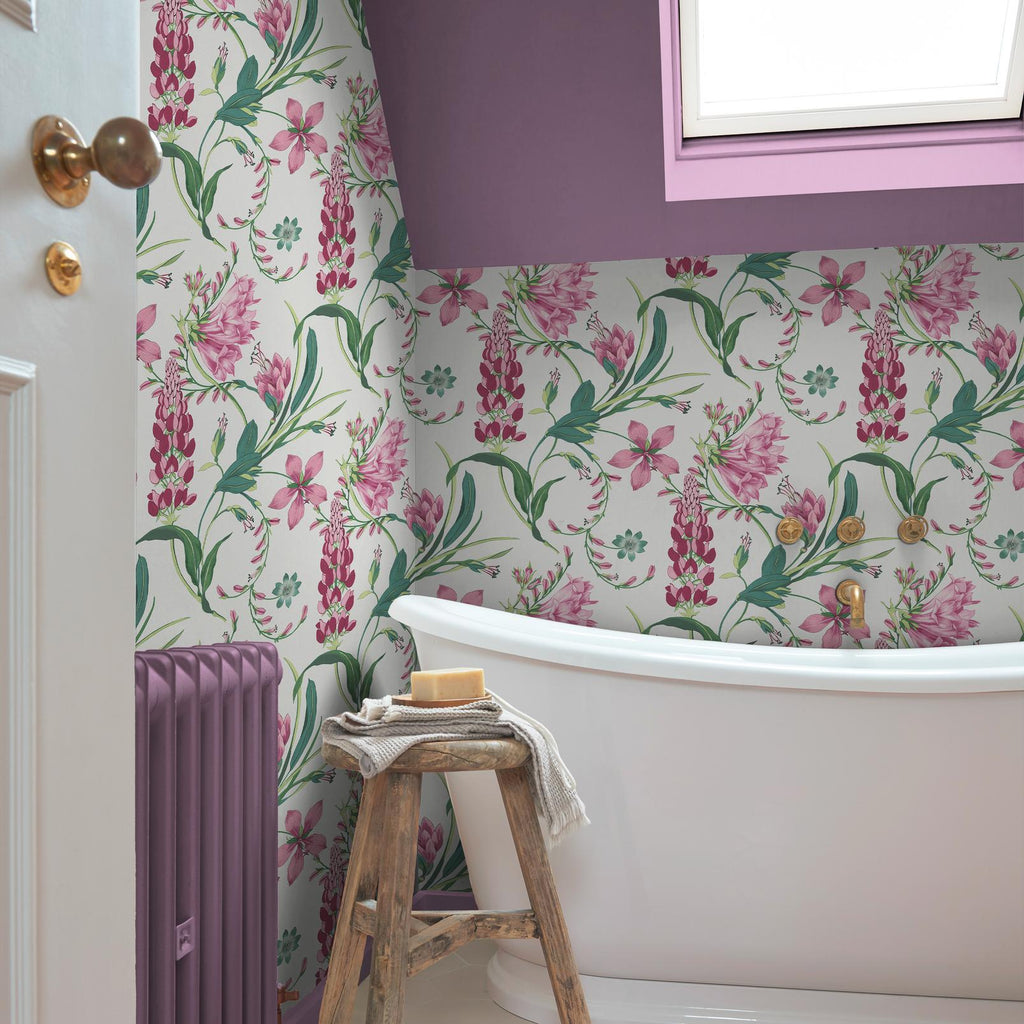 Botanist's Scroll Mauve Wallpaper
