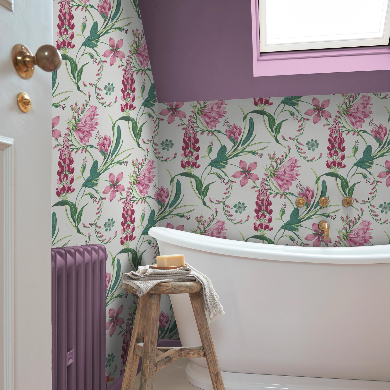 Botanist's Scroll Mauve Wallpaper