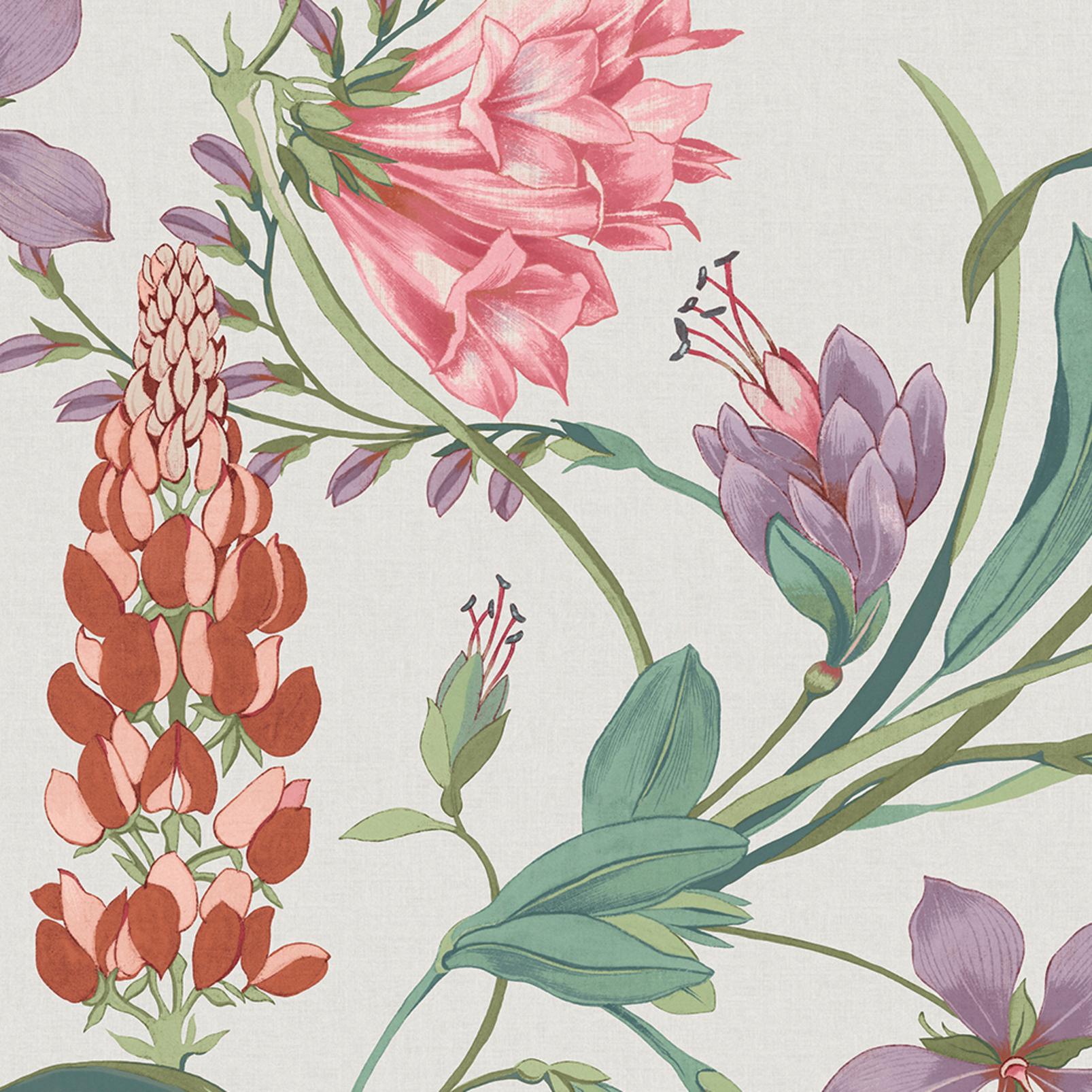 Botanist's Scroll Mauve Wallpaper