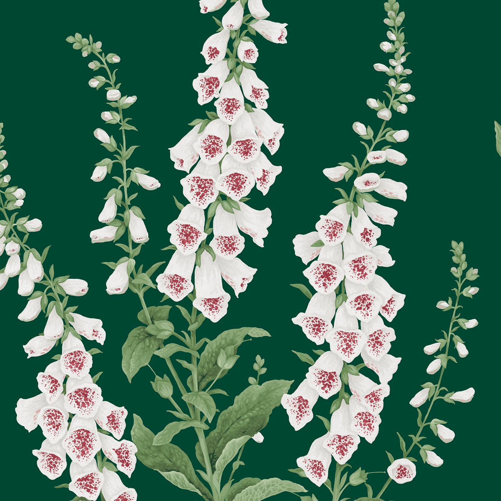 Foxglove Emerald Wallpaper