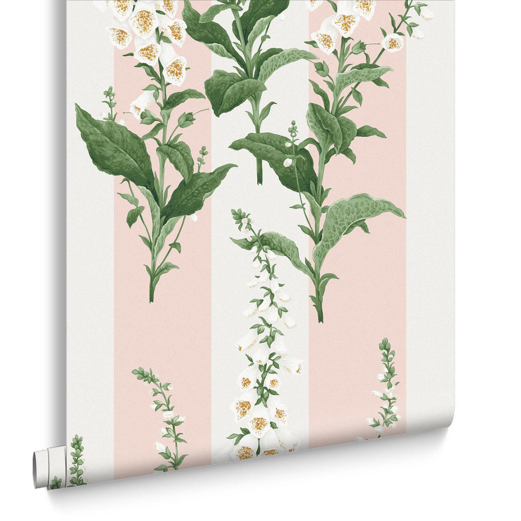 Foxglove Stripe Blush Wallpaper