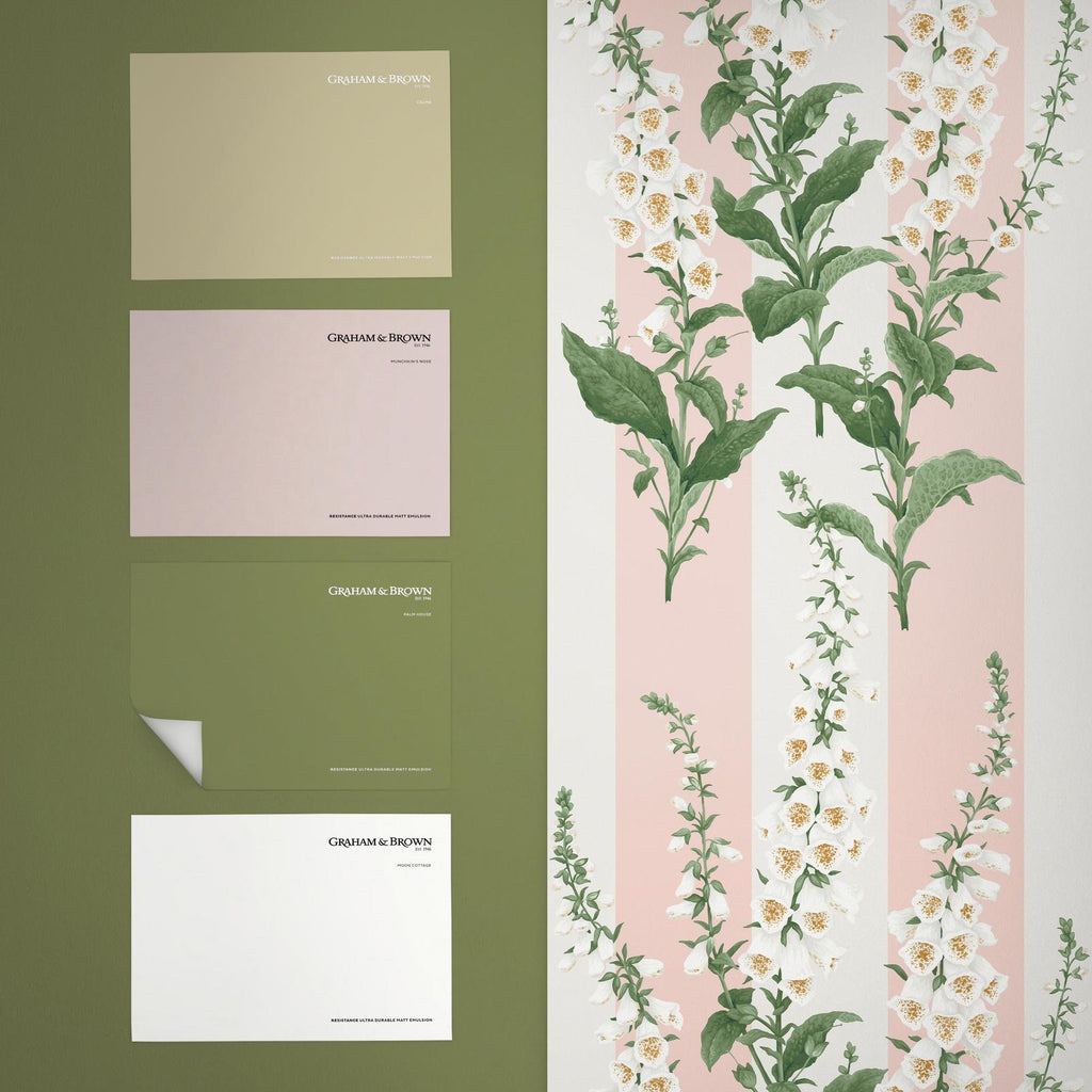 Foxglove Stripe Blush Wallpaper