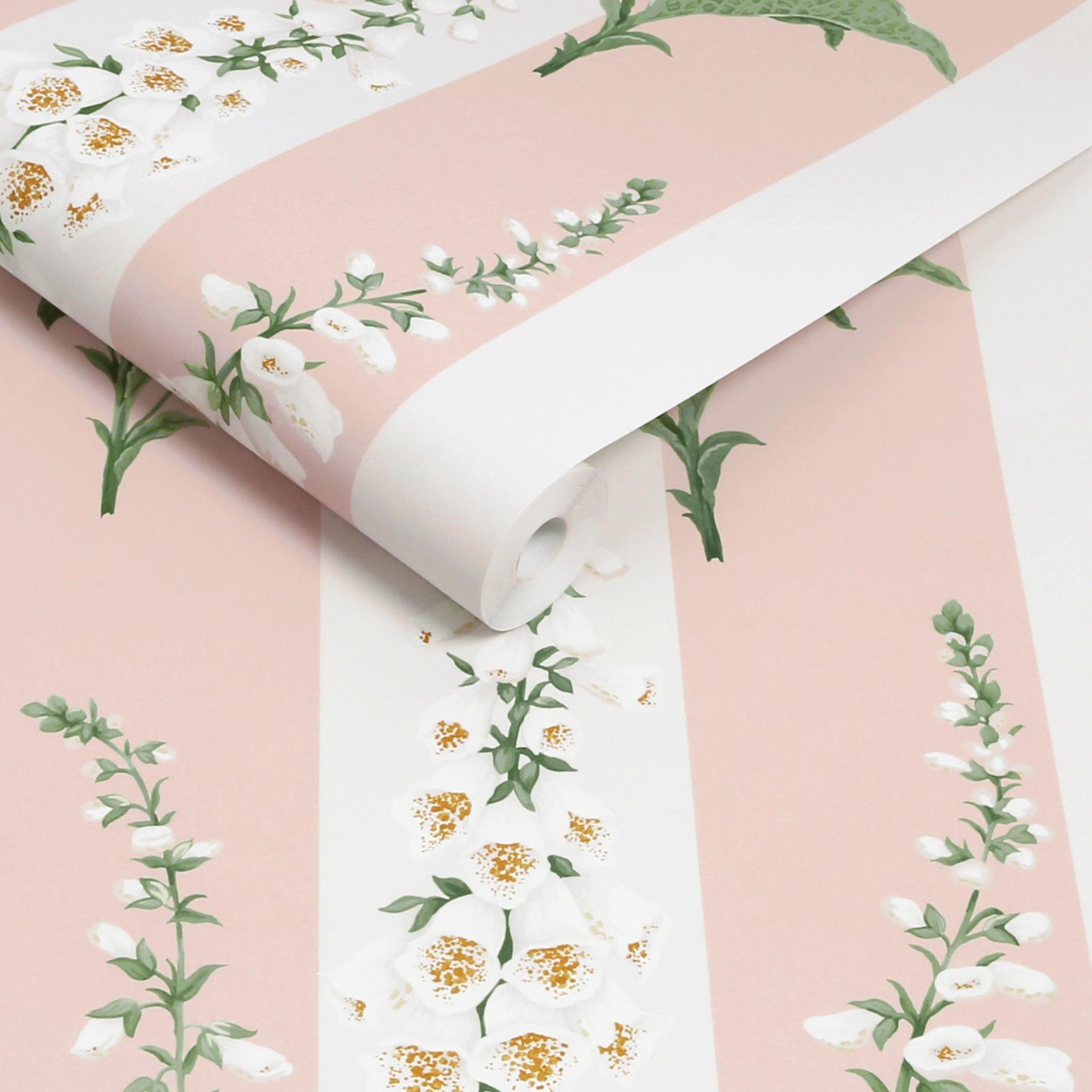 Foxglove Stripe Blush Wallpaper