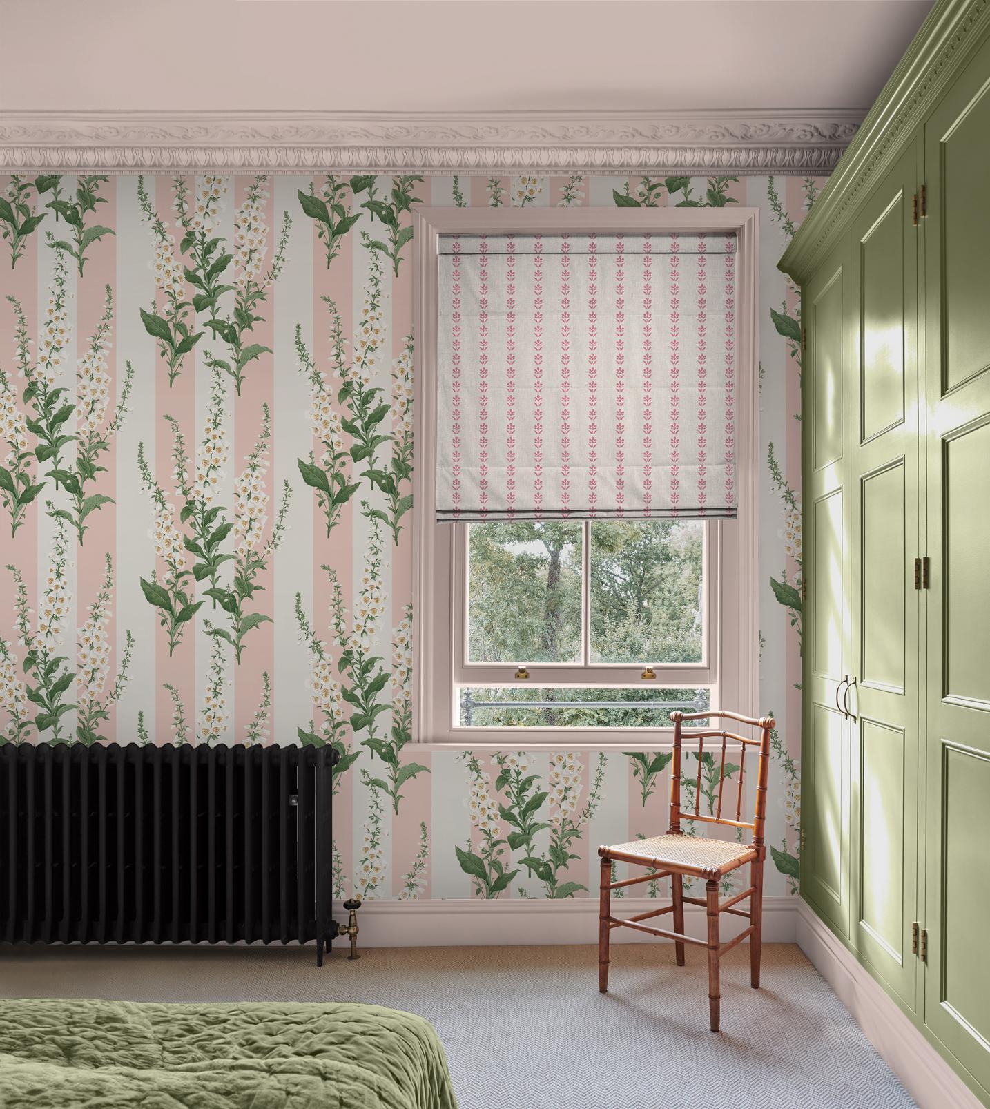Foxglove Stripe Blush Wallpaper