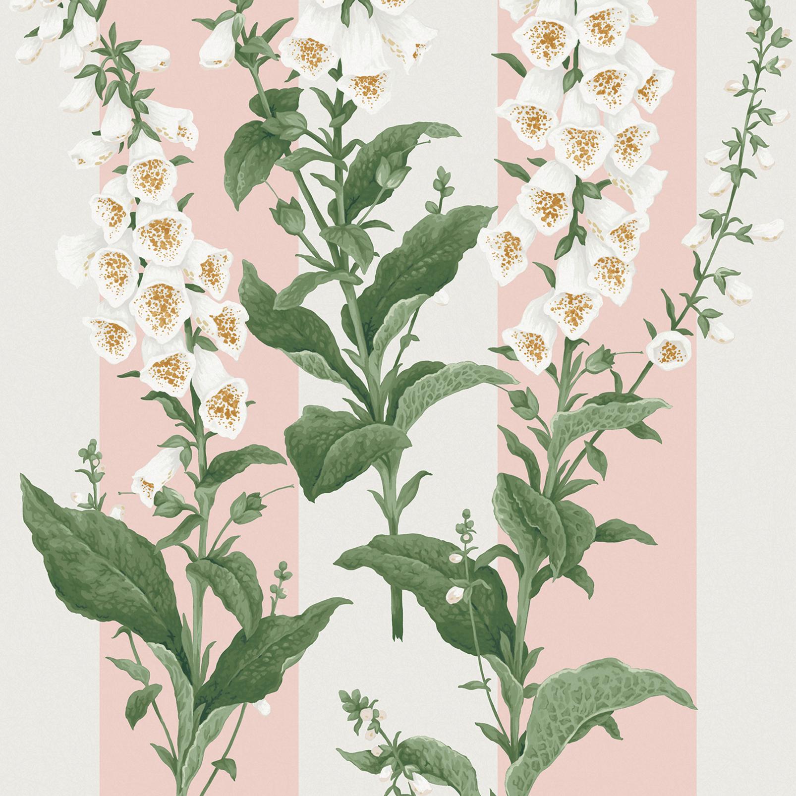 Foxglove Stripe Blush Wallpaper