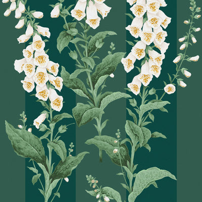 Foxglove Stripe Teal Wallpaper