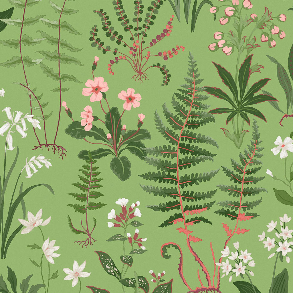 Oshibana Green Wallpaper