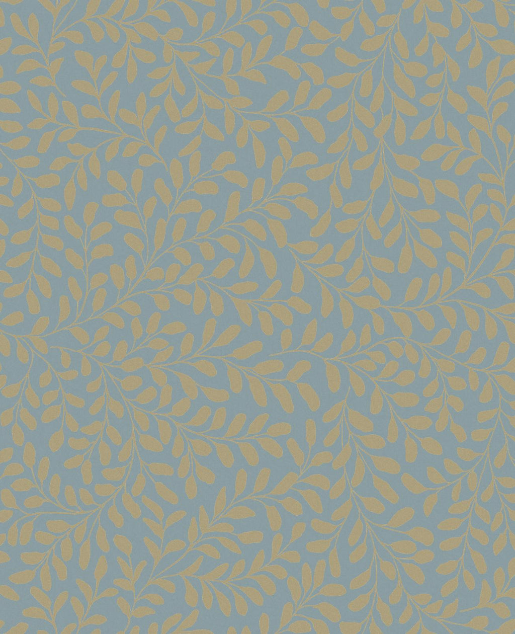 Gilded Leaf Sky Blue & Pale Gold Wallpaper