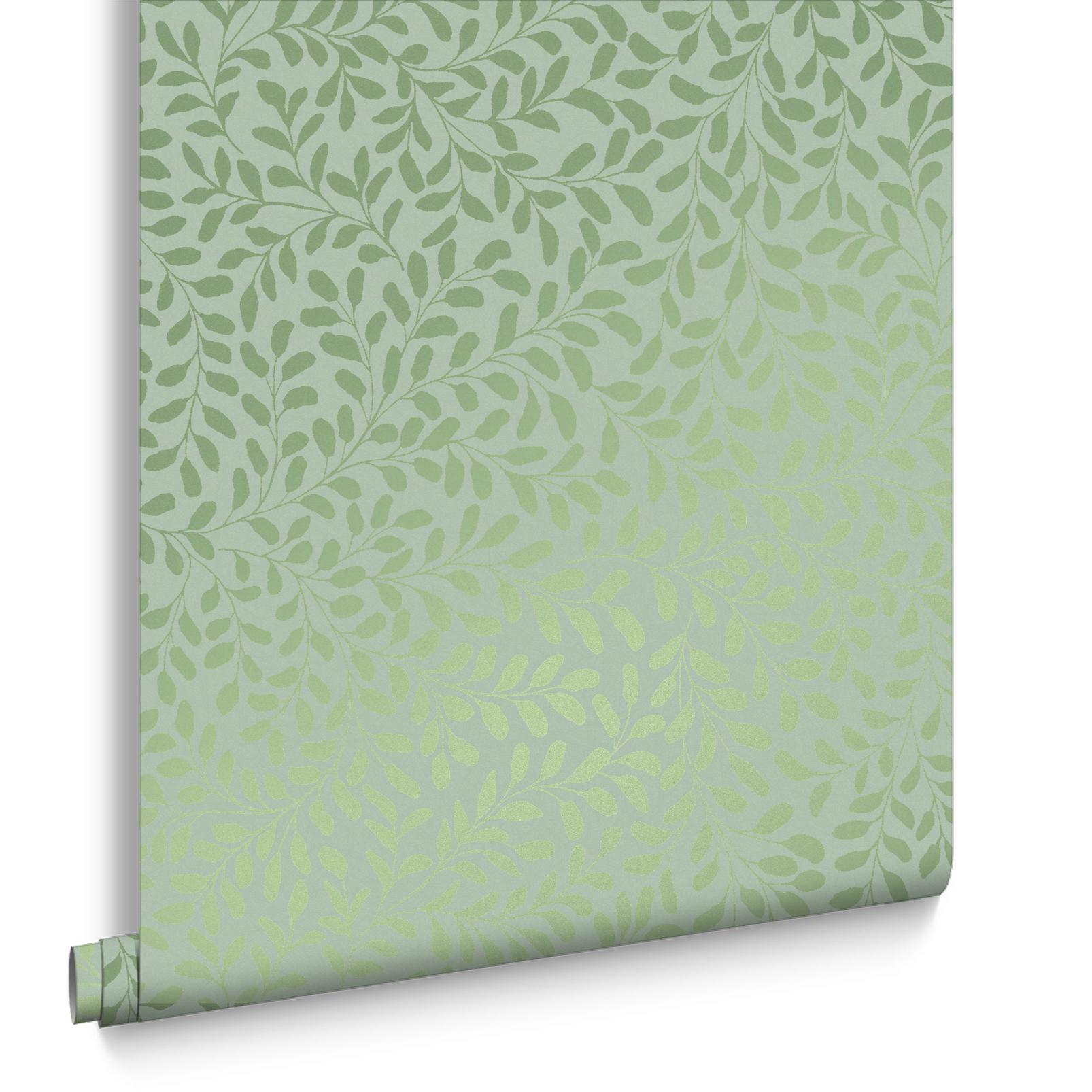 Gilded Leaf Sage & Pale Gold Wallpaper