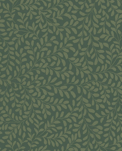 Gilded Leaf Olive Wallpaper