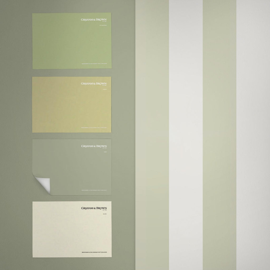 Quartet Stripe Sage Wallpaper