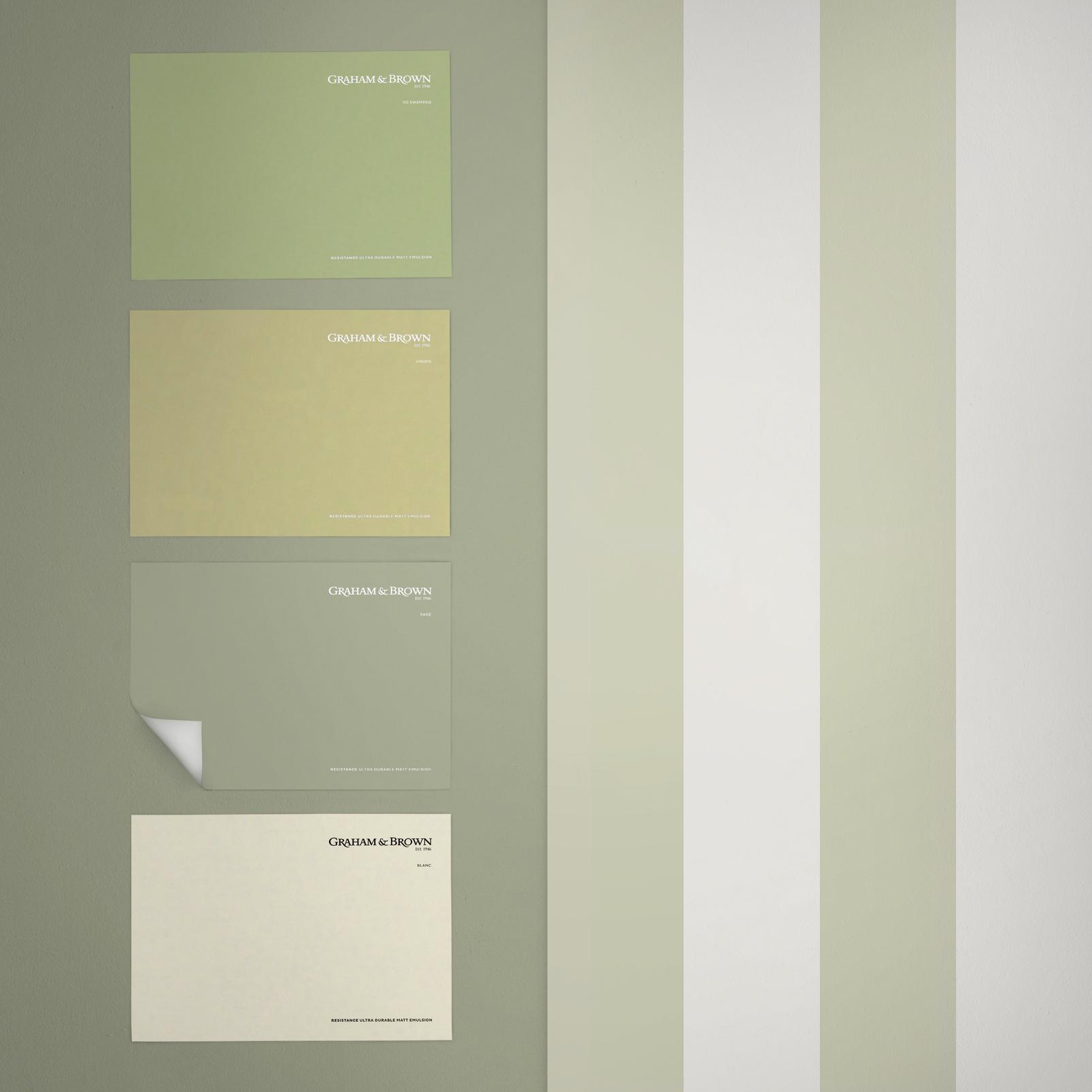 Quartet Stripe Sage Wallpaper