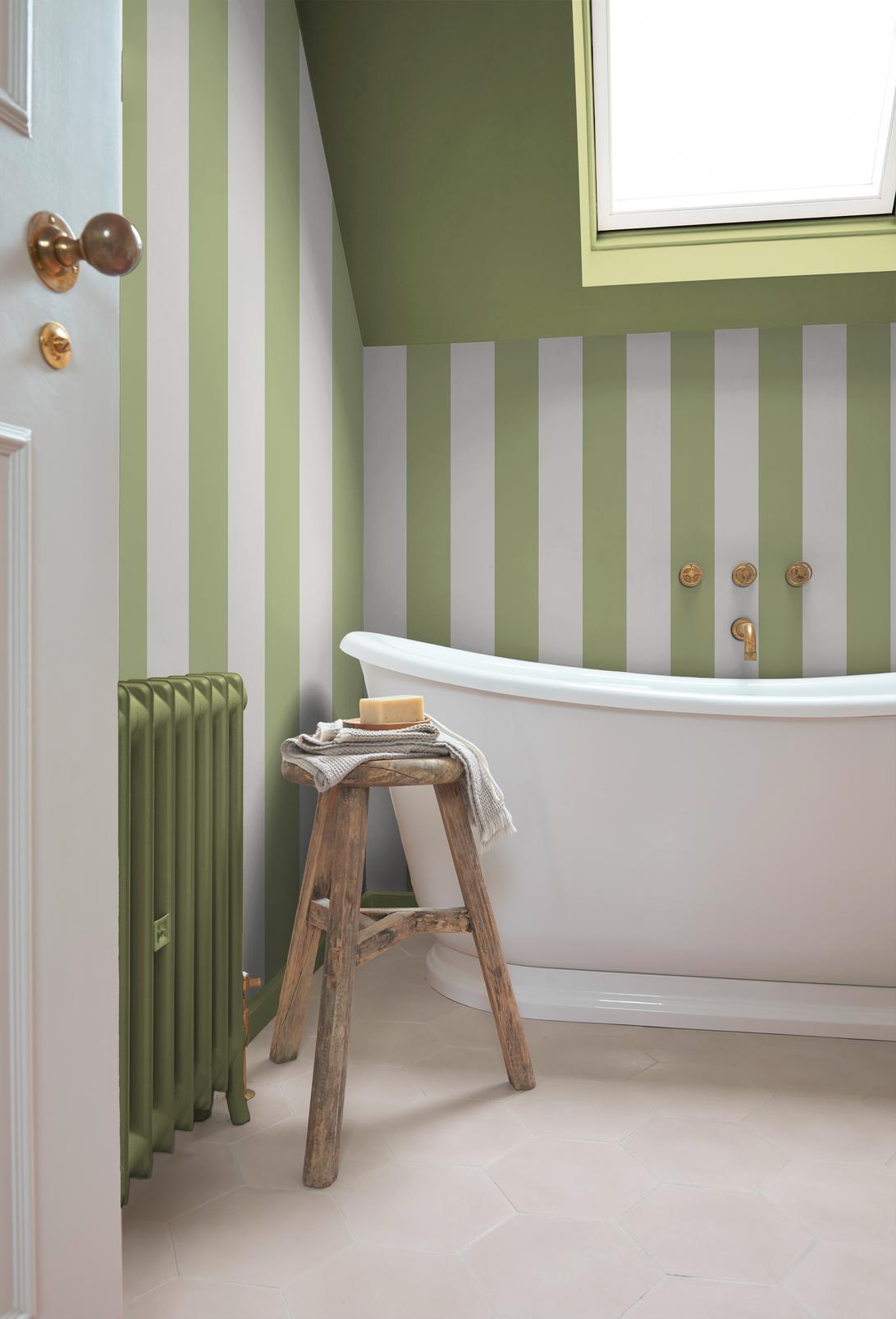 Quartet Stripe Green Wallpaper