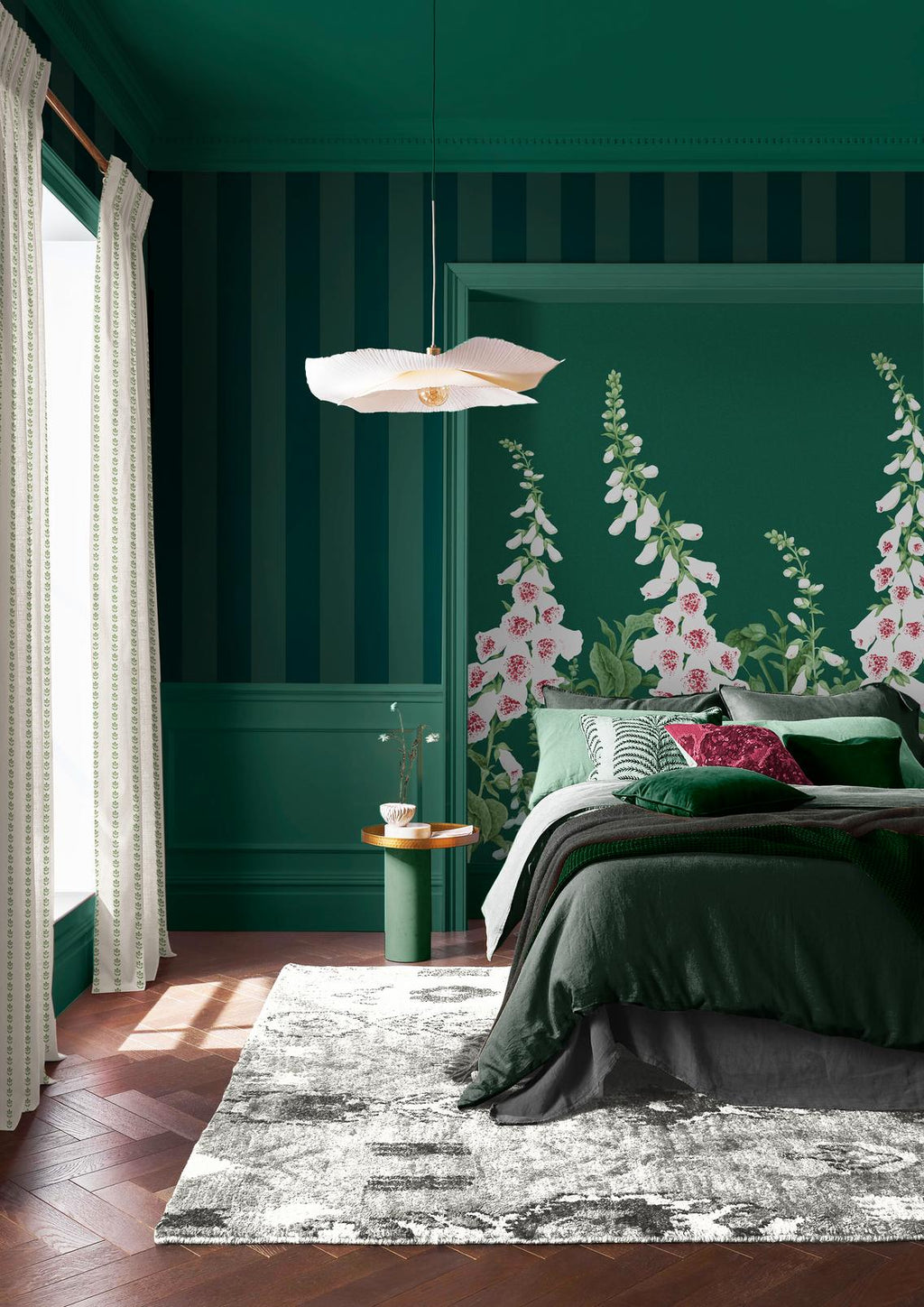 Quartet Stripe Teal Wallpaper