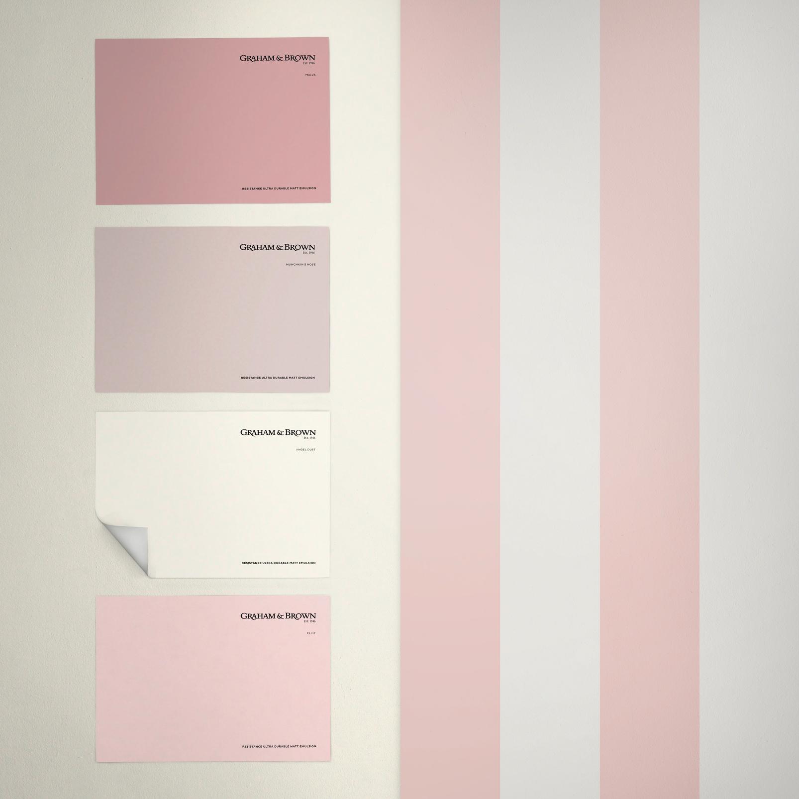 Quartet Stripe Blush Wallpaper