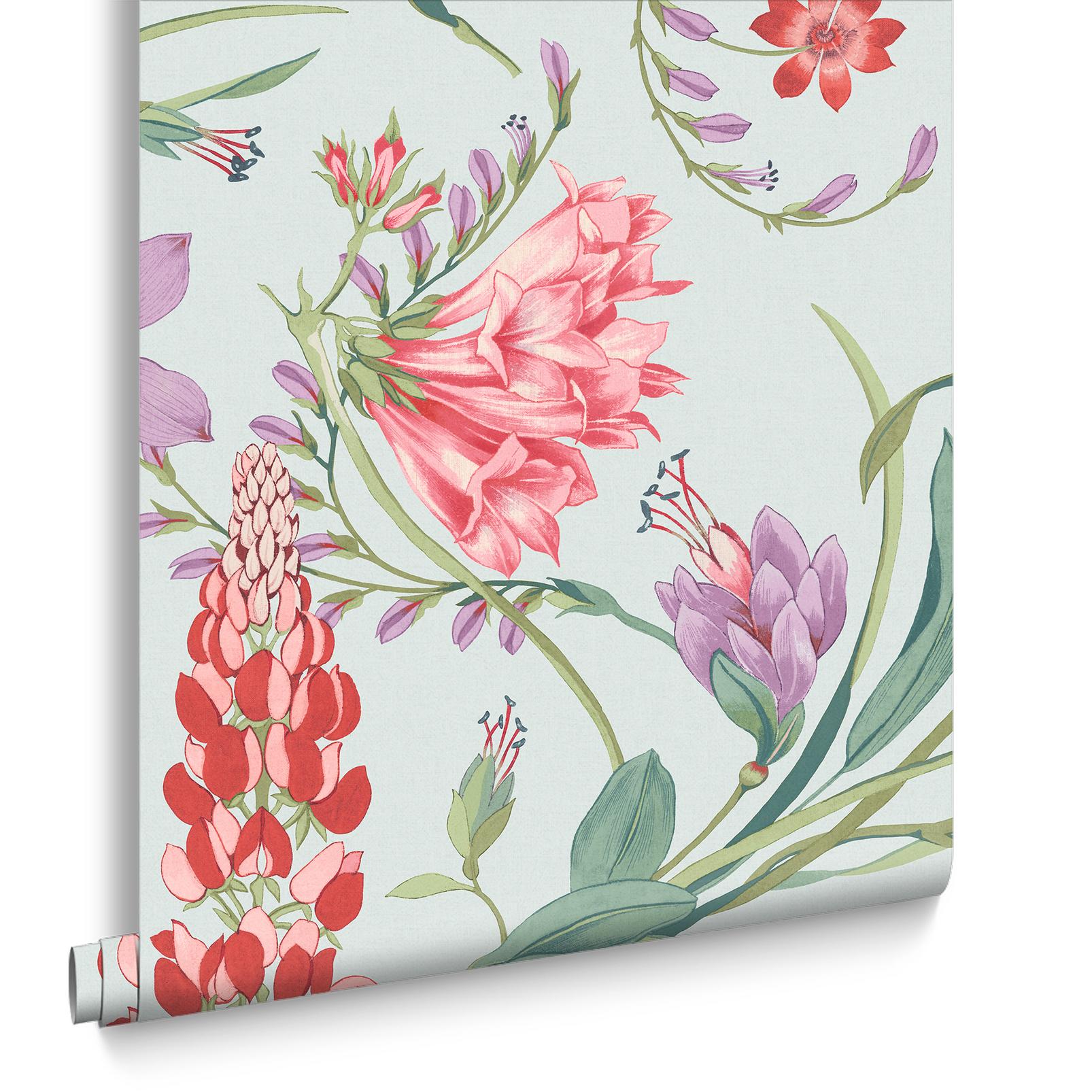 Botanist's Scroll Duck Egg Wallpaper