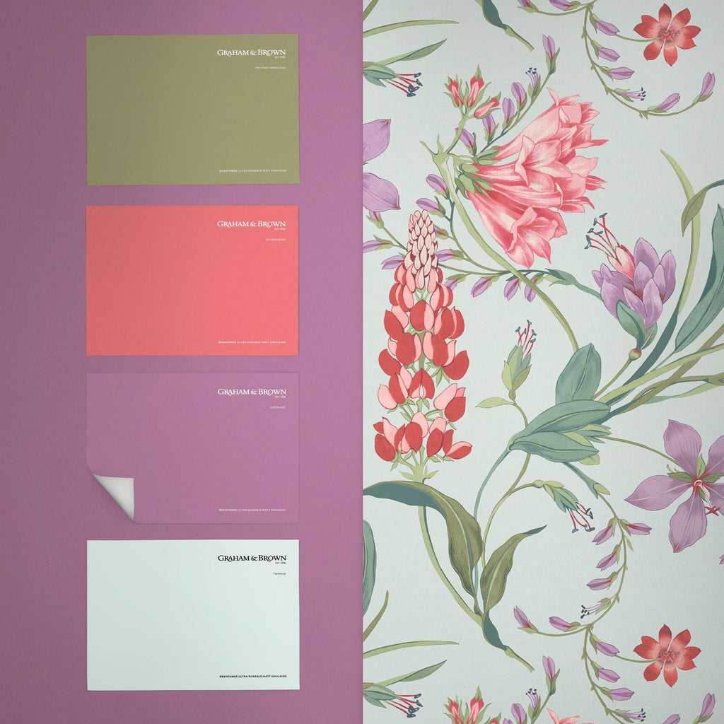 Botanist's Scroll Duck Egg Wallpaper