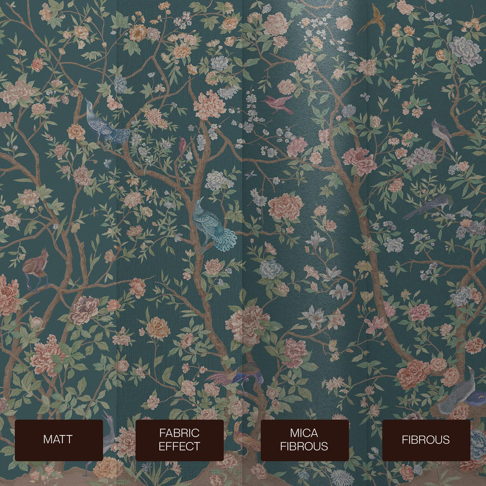 Chinoiserie Teal Bespoke Mural