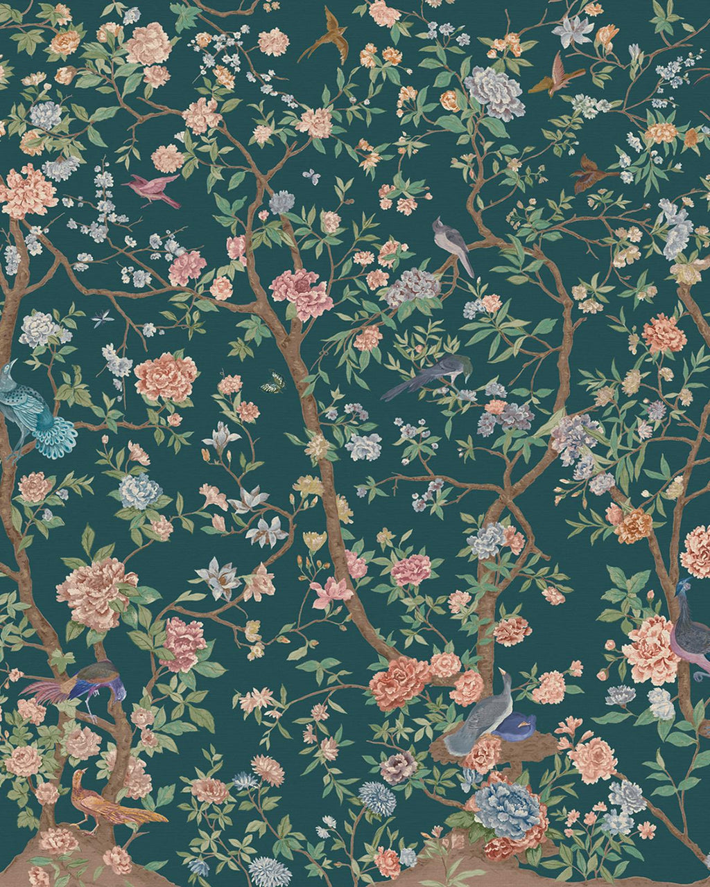 Chinoiserie Teal Bespoke Mural
