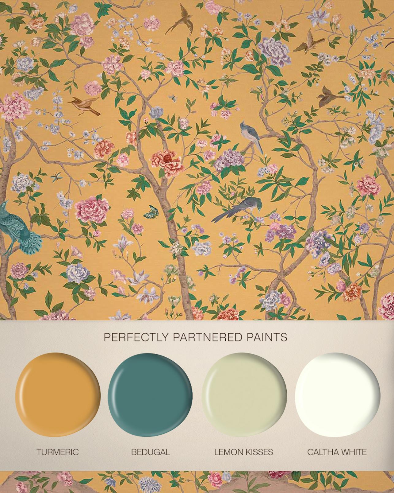 Chinoiserie Ochre Bespoke Mural