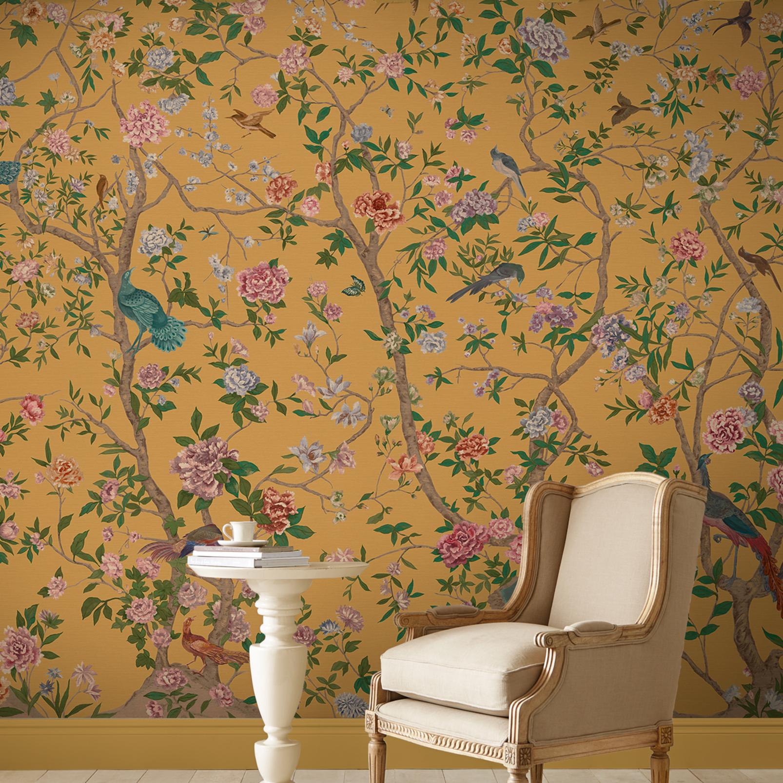 Chinoiserie Ochre Bespoke Mural