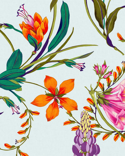 Botanist's Scroll Duck Egg Bespoke Mural
