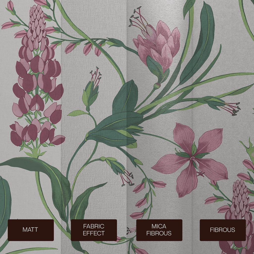 Botanist's Scroll Mauve Bespoke Mural