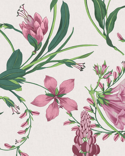 Botanist's Scroll Mauve Bespoke Mural