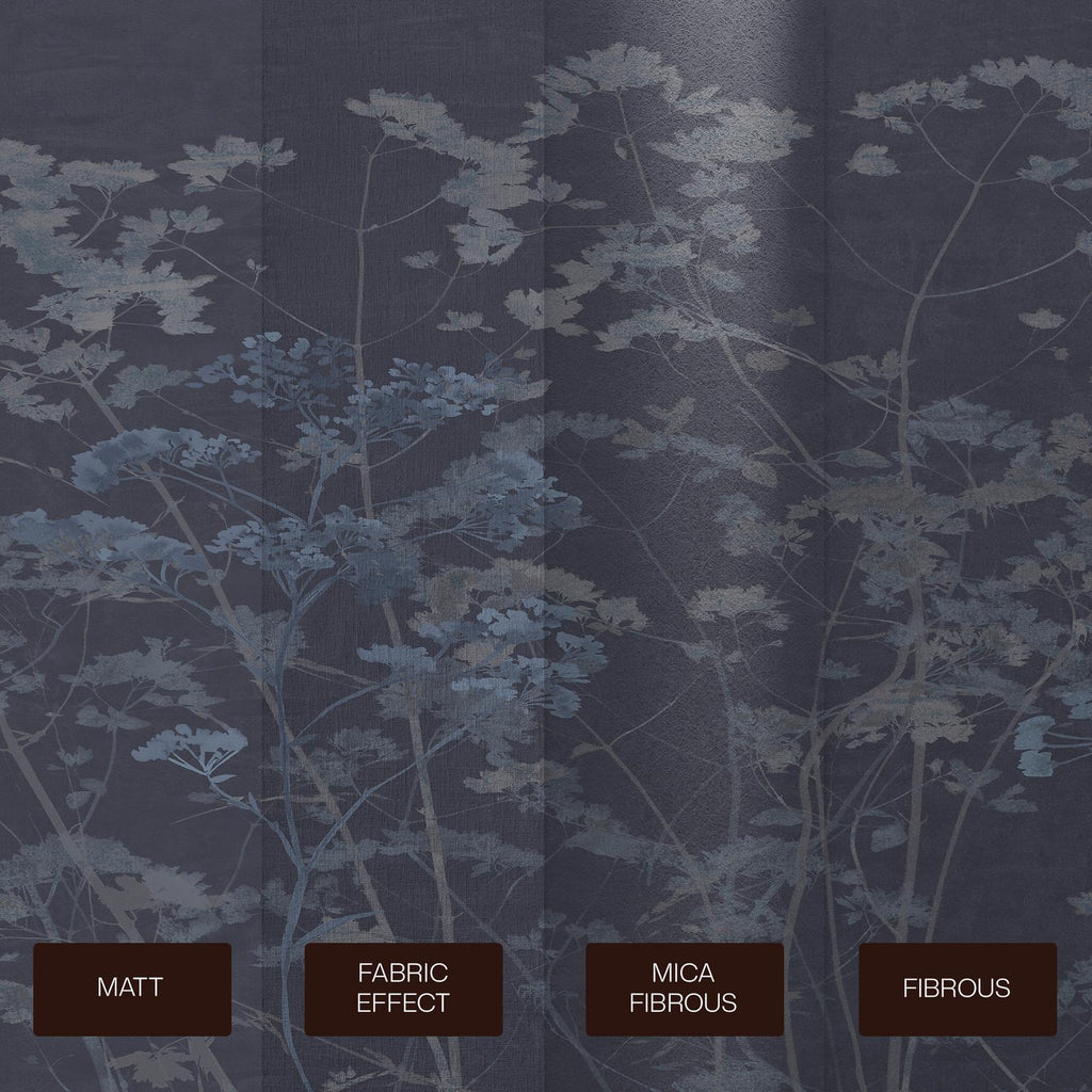 Flower Press Indigo Bespoke Mural