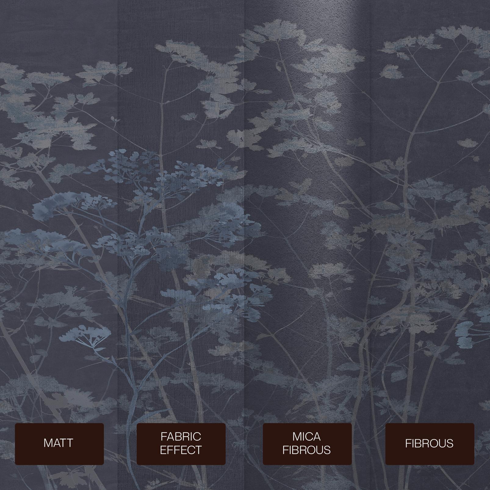 Flower Press Indigo Bespoke Mural