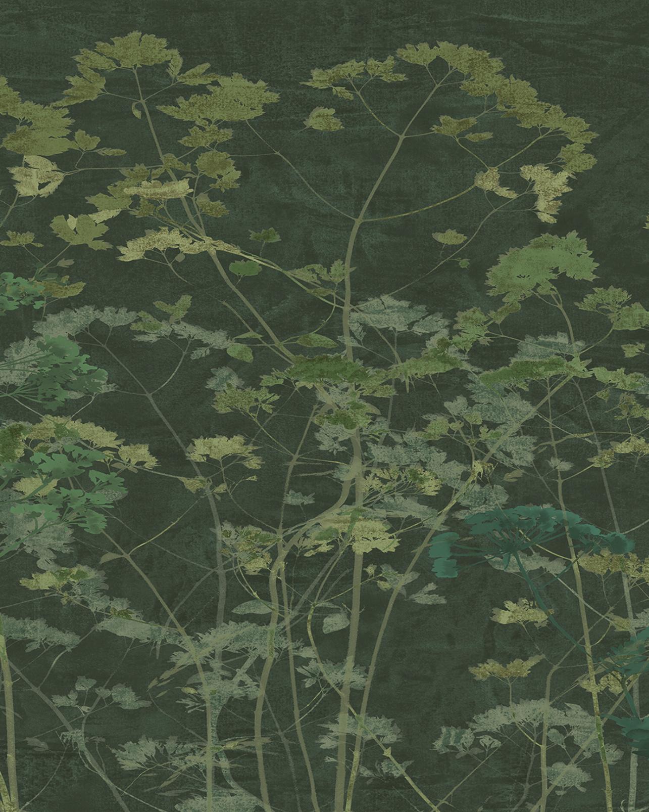 Flower Press Emerald Bespoke Mural