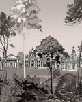 Stately Promenade Sepia Panoramic Bespoke Mural