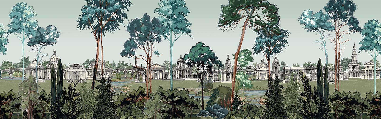 Stately Prominade Dusk Panoramic Bespoke Mural