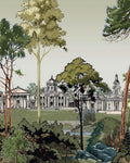 Stately Promenade Soft Green Panoramic Bespoke Mural