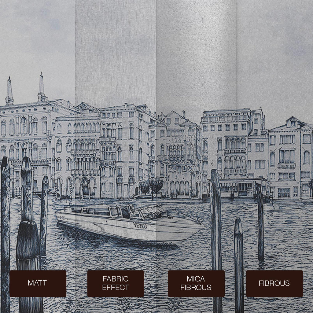 Old Venezia Blue Wash Panoramic Bespoke Mural