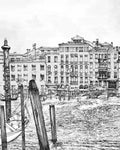 Old Venezia Etching Panoramic Bespoke Mural